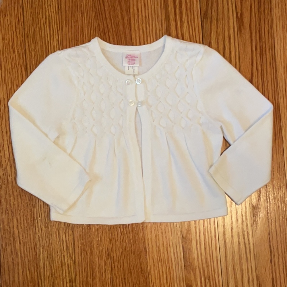 Little Miss Attitude Girls 18M White Jacket EUC